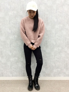 「アイテム（スウェット、ピンク系）」を使った、VENCE EXCHANGE LADIES STAFFさん（レディース・160cm）の秋コーディネート