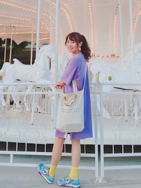 「紫色穿搭」｜Rosyさん（レディース・158cm）の秋コーディネート