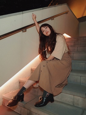 「台南美術館2館」｜Rosyさん（レディース・158cm）の冬コーディネート