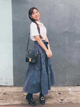 「Marjorie（マージョリー）のアイテム（トップス）」を使った、Rosyさん（レディース・158cm）の春コーディネート