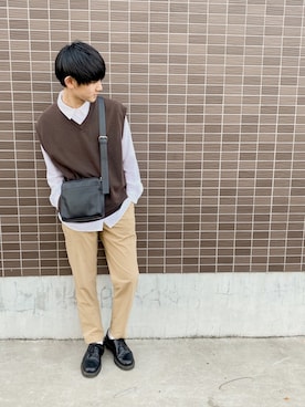 「Right-on（ライトオン）のアイテム（スラックス）」を使った、kouyaさん（メンズ・164cm）の春コーディネート