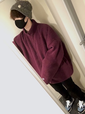 「Champion（チャンピオン）のアイテム（Outerwear、パープル系）」を使った、sot.kさん（メンズ・178cm）の秋コーディネート