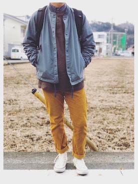 「GAP（ギャップ）のアイテム（ブルゾン）」を使った、tngwさん（メンズ・170cm）の冬コーディネート