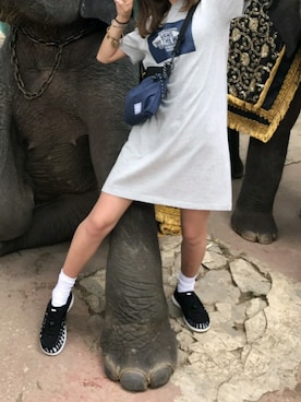 「VANS（バンズ）のアイテム（ワンピース/ドレス）」を使った、NONさん（レディース・161cm）の夏コーディネート