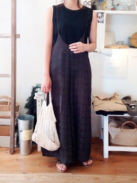 「CANAL JEAN（キャナルジーン）のPt(ピーティー) ワイドリング（リング）」を使った、the roughさん（レディース・162cm）の夏コーディネート