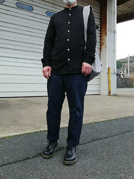 「JUNRED（ジュンレッド）のアイテム（トートバッグ）」を使った、ヨッシーさん（メンズ・168cm）の冬コーディネート