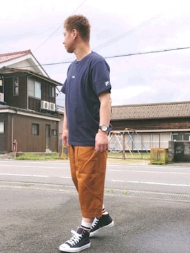 「お洒落好きな人と繋がりたい」｜「アイテム（腕時計）」を使った、ヨッシーさん（メンズ・168cm）の夏コーディネート