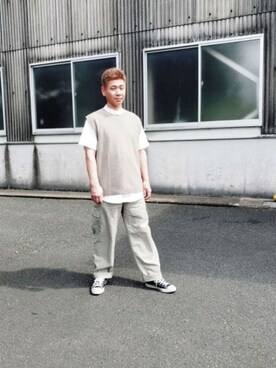 「FIRST DOWN EXPLORATION GEAR（ファーストダウンエクスプロレーションギア）のアイテム」を使った、ヨッシーさん（メンズ・168cm）の夏コーディネート