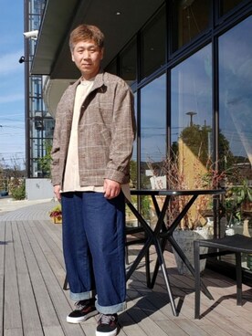 「お洒落好きな人と繋がりたい」｜「アイテム（ジャケット/アウター）」を使った、ヨッシーさん（メンズ・168cm）の秋コーディネート