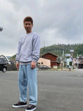 「お洒落好きな人と繋がりたい」｜「アイテム（スウェット）」を使った、ヨッシーさん（メンズ・168cm）の秋コーディネート