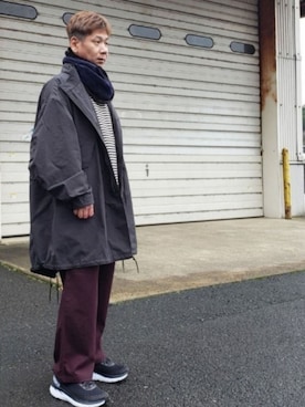 「いいね返し」｜「アイテム（モッズコート）」を使った、ヨッシーさん（メンズ・168cm）の冬コーディネート