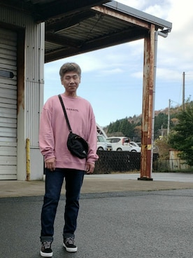 「KANGOL（カンゴール）のアイテム（スウェット）」を使った、ヨッシーさん（メンズ・168cm）の春コーディネート