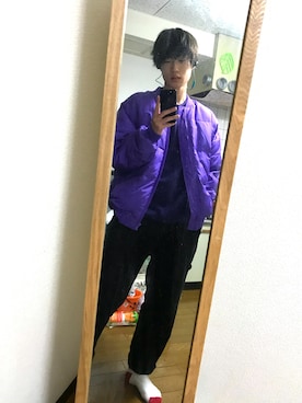 「アイテム（ブルゾン）」を使った、やしほーさん（メンズ・176cm・10代）の冬コーディネート