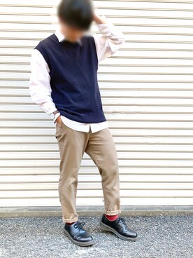 「SEVENDAYS=SUNDAY（セブンデイズサンデイ）のアイテム（スラックス）」を使った、yajikunさん（メンズ・165cm）の冬コーディネート