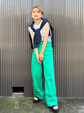 「Teva（テバ）のTeva / プラットフォーム ユニバーサル（サンダル）」を使った、AYUさん（レディース・156cm）の夏コーディネート