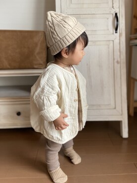 「1歳3ヶ月」｜「アイテム（ジャケット/アウター）」を使った、Ioriさん（キッズ・70cm）の春コーディネート