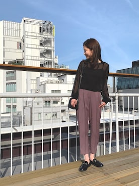 「シースルー」｜「アイテム（その他トップス）」を使った、chikakawakamiさん（レディース・157cm）の春コーディネート
