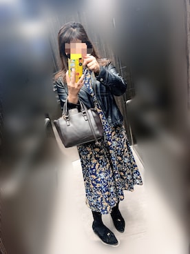 「KOBE LETTUCE（コウベレタス）のアイテム（ライダースジャケット）」を使った、Sarahさん（レディース・160cm）の秋コーディネート