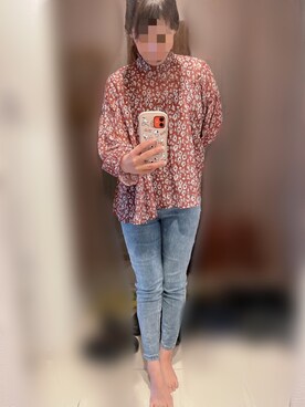 「GRL（グレイル）のテーパードデニムパンツ（デニムパンツ）」を使った、Sarahさん（レディース・160cm）の春コーディネート