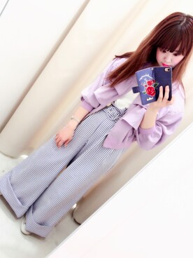 「サッシュベルト」｜「アイテム（ブルゾン）」を使った、AYANOさん（レディース・160cm）の春コーディネート