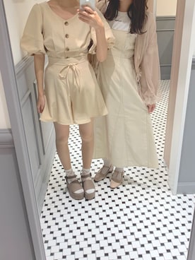 「one after another NICE CLAUP（ワンアフターアナザーナイスクラップ）のアイテム（ブルゾン）」を使った、AYANOさん（レディース・159cm）の春コーディネート