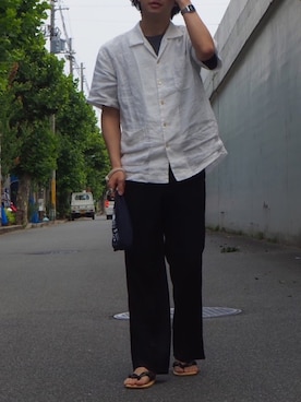 「OMNIGOD（オムニゴッド）のアイテム（トップス）」を使った、Qaiさん（メンズ・174cm）の夏コーディネート