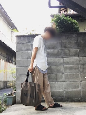 「URBAN RESEARCH（アーバンリサーチ）のアイテム（サンダル）」を使った、shunさん（メンズ・169cm）の夏コーディネート