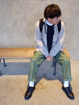 「パラブーツ」｜「アイテム（スウェット）」を使った、shunさん（メンズ・170cm）の春コーディネート
