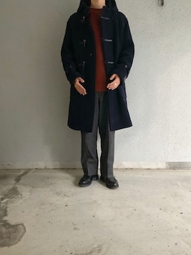 「秋冬」｜「アイテム（ダッフルコート）」を使った、shunさん（メンズ・170cm）の冬コーディネート