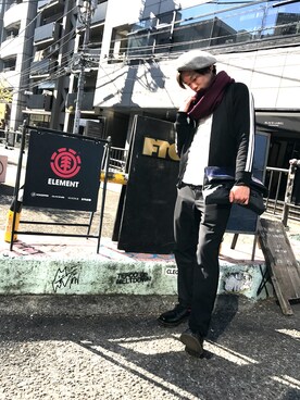 「アイテム（ジャージ）」を使った、JASさん（メンズ・173cm・10代）の冬コーディネート
