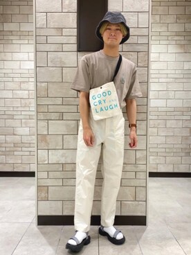 「USAコットン」｜「アイテム（帽子）」を使った、kayさん（メンズ・169cm）の春コーディネート