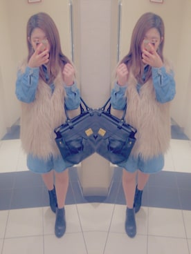 「GRL（グレイル）のアイテム（その他アウター）」を使った、Hina❣さん（レディース・149cm）の冬コーディネート