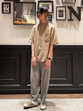 「涼しくて軽い「涼・軽パンツ」」｜柚子月さん（メンズ・177cm）の夏コーディネート