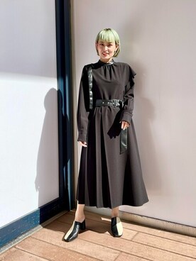「新作」｜「アイテム（スリッポン）」を使った、ヤマサキさん（レディース・157cm）の冬コーディネート