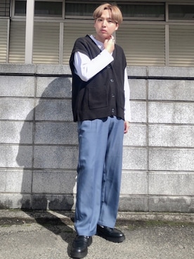 ベストを使った 韓国ファッション のメンズ人気ファッションコーディネート Wear