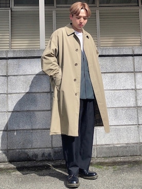 「Confirm（コンファーム）のアイテム（ノーカラージャケット）」を使った、꽃/hanangさん（メンズ・168cm）の春コーディネート