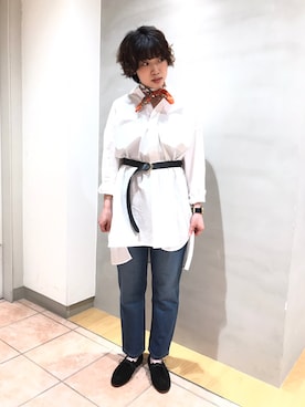 「アイテム（バンダナ/スカーフ）」を使った、KISHIDAさん（レディース・161cm）の夏コーディネート