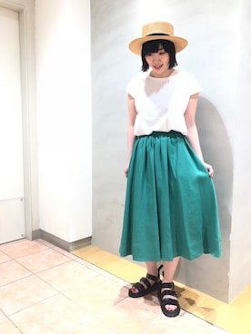 「KIJIMA TAKAYUKI」｜「アイテム（スカート）」を使った、KISHIDAさん（レディース・161cm）の夏コーディネート