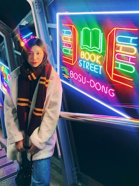 「H&M（エイチ・アンド・エム）のアイテム（ダッフルコート）」を使った、jasmineさん（レディース・170cm）の冬コーディネート