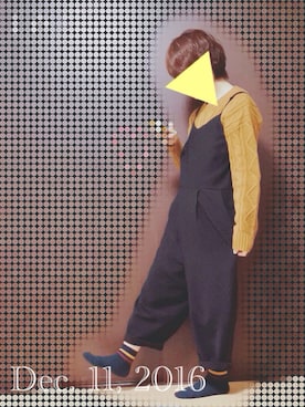 「寒い」｜「アイテム（つなぎ/オールインワン）」を使った、Moo＊さん（レディース・145cm）の冬コーディネート