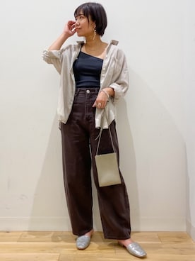 「SENSE OF PLACE by URBAN RESEARCH（センスオブプレイスバイアーバンリサーチ）のアイテム（スリッポン）」を使った、oukaさん（レディース・158cm）の夏コーディネート