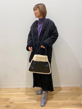 「スタッフセンバツ」｜「アイテム（ノーカラージャケット）」を使った、oukaさん（レディース・158cm）の秋コーディネート