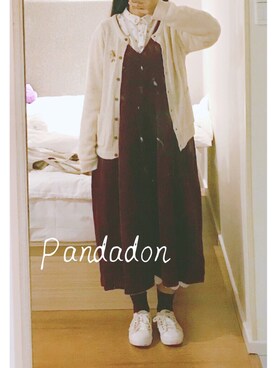 粉红碎花小熊猫さん（レディース・159cm）の秋コーディネート