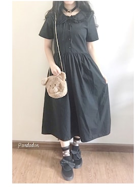 粉红碎花小熊猫さん（レディース・159cm）の夏コーディネート