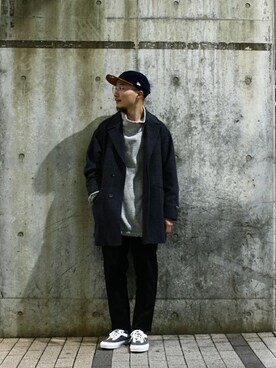 「JOURNAL STANDARD（ジャーナルスタンダード）のアイテム（チェスターコート）」を使った、ジャーナルスタンダード メンズさん（メンズ・173cm）の冬コーディネート