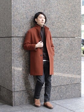 「JOURNAL STANDARD（ジャーナルスタンダード）のアイテム（チェスターコート）」を使った、ジャーナルスタンダード メンズさん（メンズ・173cm）の冬コーディネート