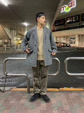 「JOURNAL STANDARD（ジャーナルスタンダード）のアイテム（チェスターコート）」を使った、ジャーナルスタンダード メンズさん（メンズ・173cm）の冬コーディネート