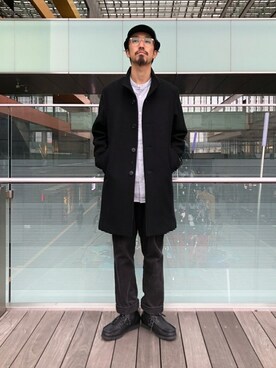 「JOURNAL STANDARD（ジャーナルスタンダード）のアイテム（チェスターコート）」を使った、ジャーナルスタンダード メンズさん（メンズ・173cm）の冬コーディネート