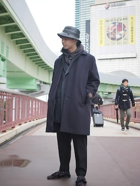 「JOURNAL STANDARD（ジャーナルスタンダード）のアイテム（チェスターコート）」を使った、ジャーナルスタンダード メンズさん（メンズ・173cm）の冬コーディネート