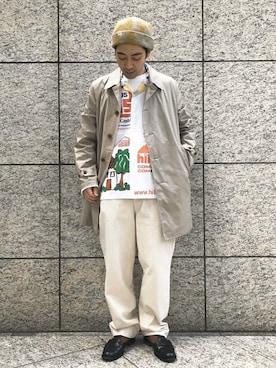 「JOURNAL STANDARD（ジャーナルスタンダード）のアイテム（ステンカラーコート）」を使った、ジャーナルスタンダード メンズさん（メンズ・173cm）の春コーディネート